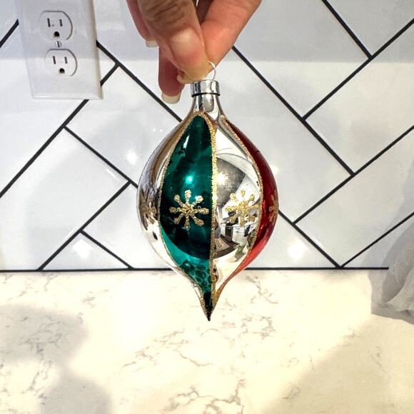 Vintage mercury glass hand blown Christmas ornaments x6 mid century - Picture 11 of 14